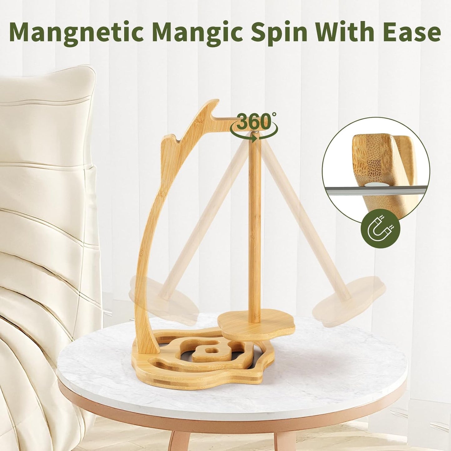 Detachable Bamboo Yarn Holder – Spinning Yarn Organizer Stand for Knitting & Crochet Projects