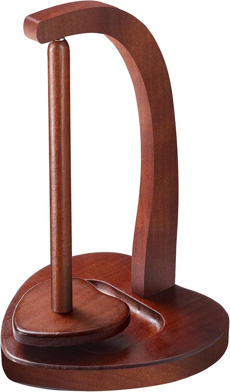 Wooden Yarn Holder with 360° Rotation – Spinning Yarn Stand for Crochet & Knitting, Solid Wood Wool Dispenser (Approx. 11” Tall)