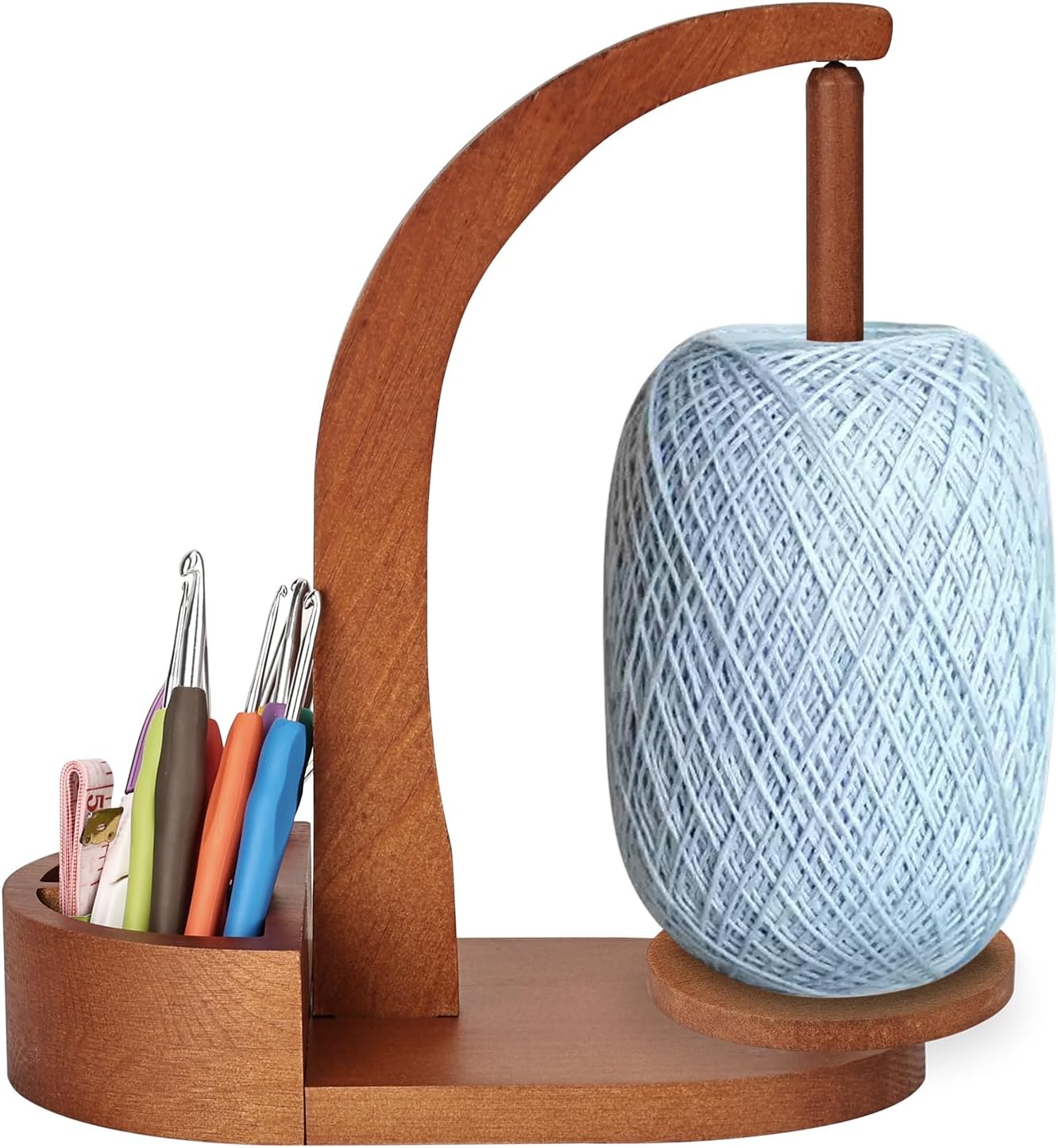 Product Name: Multifunctional Wooden Yarn Holder with 360° Rotating Spindle