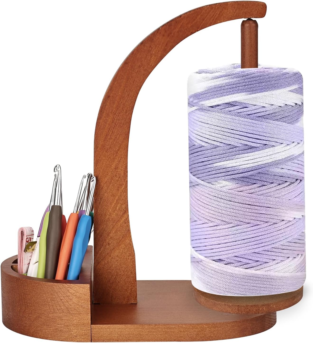 Product Name: Multifunctional Wooden Yarn Holder with 360° Rotating Spindle