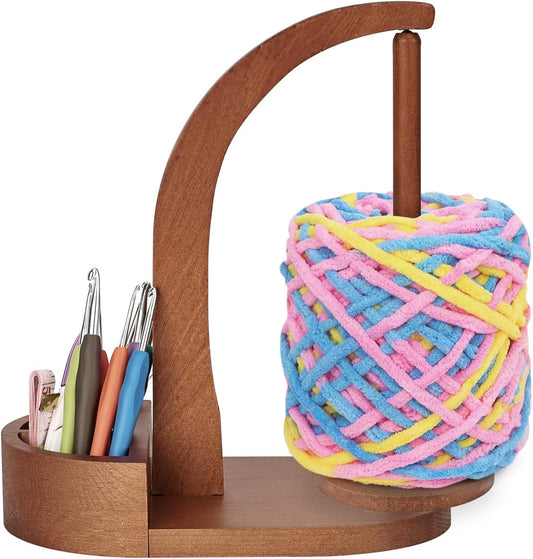 Product Name: Multifunctional Wooden Yarn Holder with 360° Rotating Spindle