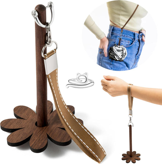DIY Crochet Bag Accessories Kit – Includes Leather Strap, Buckles, Flower Decoration, Stitch Markers & Installation Tools – Knitting Purse Making Kit