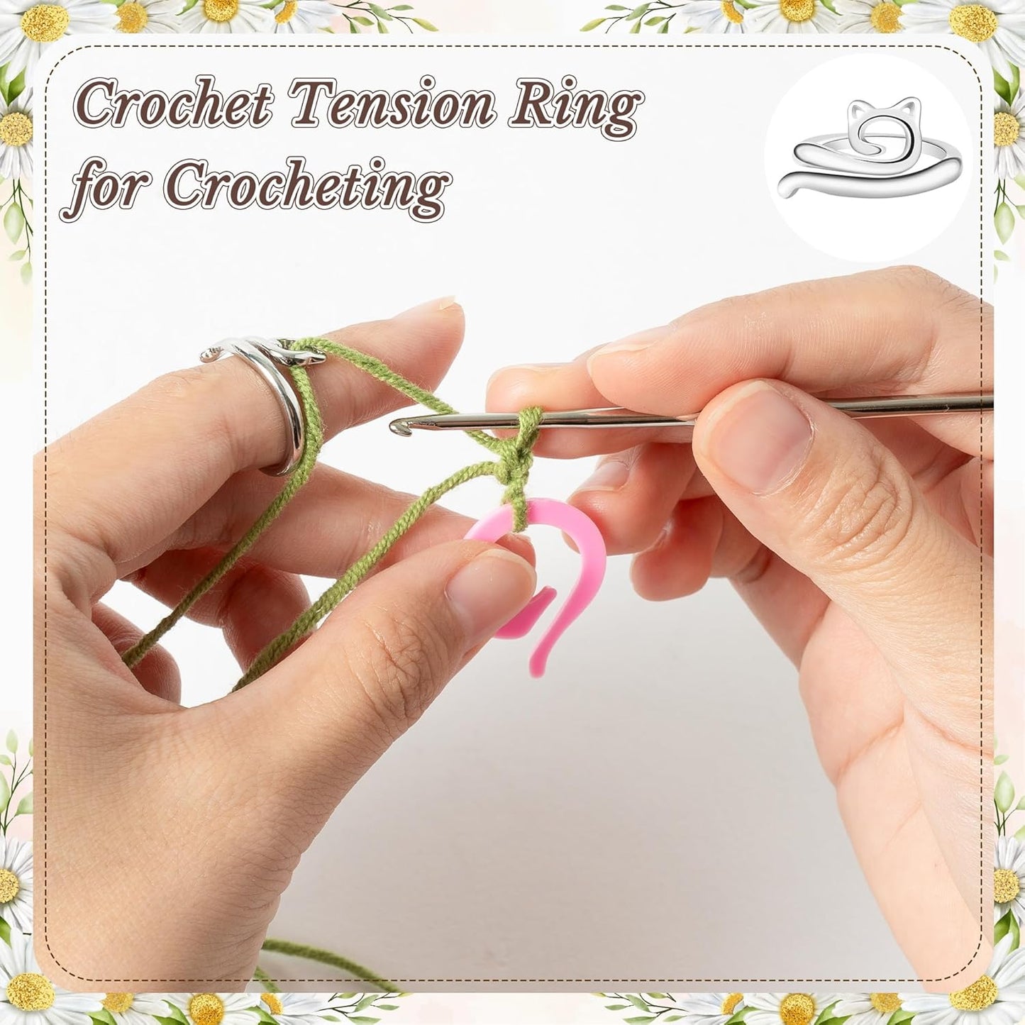 DIY Crochet Bag Accessories Kit – Includes Leather Strap, Buckles, Flower Decoration, Stitch Markers & Installation Tools – Knitting Purse Making Kit