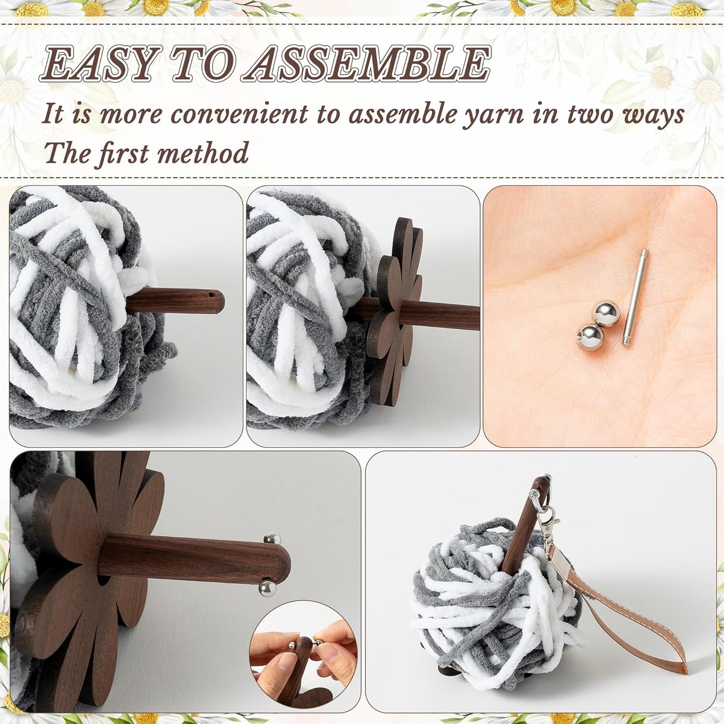 DIY Crochet Bag Accessories Kit – Includes Leather Strap, Buckles, Flower Decoration, Stitch Markers & Installation Tools – Knitting Purse Making Kit